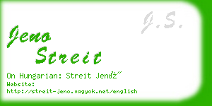 jeno streit business card